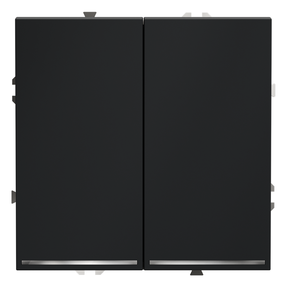 Выключатель встраиваемый VOLTUM S70 двухклавишный с подсветкой (графит) VLS020207