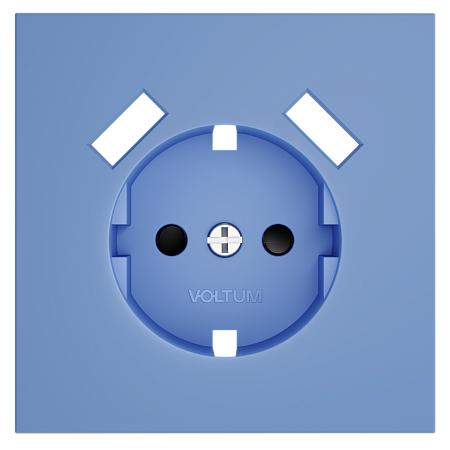 Накладка для розетки с заземлением и защитными шторками, с USB A+A Voltum S70 (деним) VLS000915