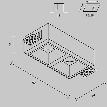 Светильник встраиваемый Maytoni Gyps Modern DL131-GU10-02-W