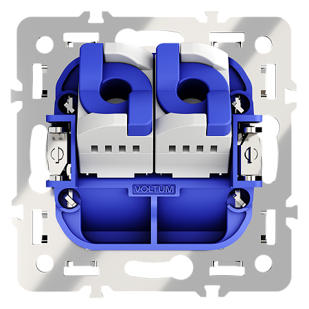 Механизм розетки компьютерной двойной RJ45+RJ45 кат.6 Voltum S70 VLS0602M