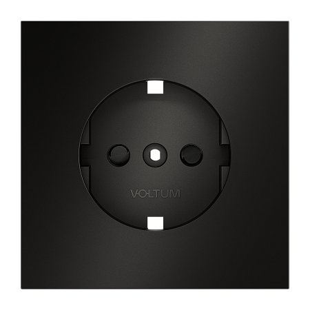 Накладка для розетки с заземлением и защитными шторками Voltum S70 METAL (антрацит) VLSM000712