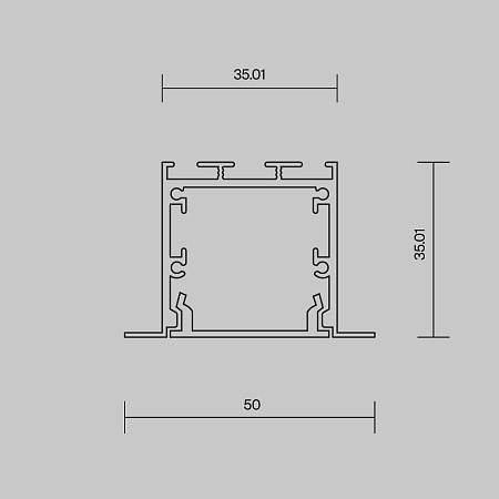 Алюминиевый профиль встраиваемый с накладным фланцем Maytoni ALM-5035T-B-2M 632012