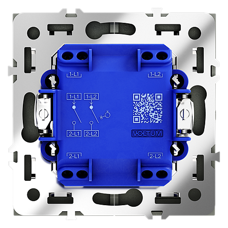 Выключатель с самовозвратом встраиваемый VOLTUM S70 двухклавишный (графит) VLS020607 Выключатель с самовозвратом встраиваемый VOLTUM S70 двухклавишный (графит) VLS020607