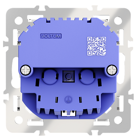 Механизм розетки с заземлением и защитными шторками 16А, с USB A+C Voltum S70 VLS0405M