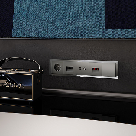 Рамка стеклянная VOLTUM S70 на 5 постов, (титан, стекло) VLS110506 Рамка стеклянная VOLTUM S70 на 5 постов, (титан, стекло) VLS110506