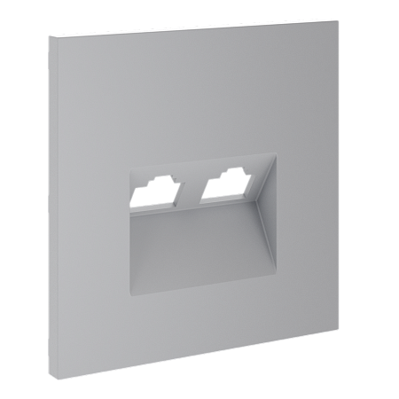 Накладка для розетки компьютерной двойной RJ45+RJ45 кат.6 Voltum S70 (серый) VLS001416