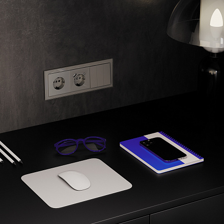 Выключатель встраиваемый VOLTUM S70 трехклавишный (шелк) VLS030104