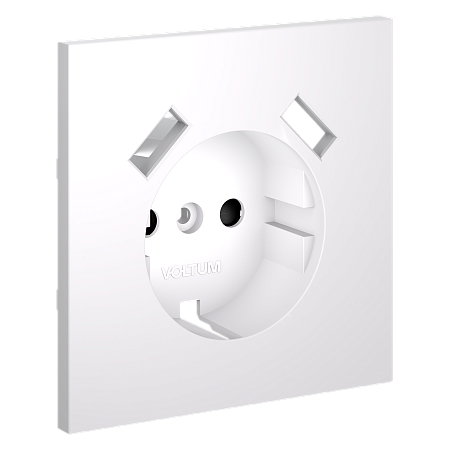 Накладка для розетки с заземлением и защитными шторками, с USB A+A Voltum S70 (белый матовый) VLS000902 Накладка для розетки с заземлением и защитными шторками, с USB A+A Voltum S70 (белый матовый) VLS000902