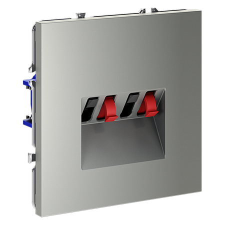 Розетка акустическая встраиваемая VOLTUM S70 4-местная, (сталь) VLS060305