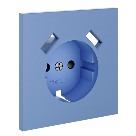 Накладка для розетки с заземлением и защитными шторками, с USB A+A Voltum S70 (деним) VLS000915