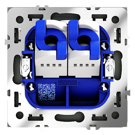 Розетка компьютерная встраиваемая VOLTUM S70 двойная RJ45+RJ45 кат.6, (графит) VLS060207