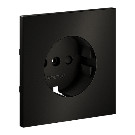 Накладка для розетки с заземлением и защитными шторками Voltum S70 METAL (антрацит) VLSM000712