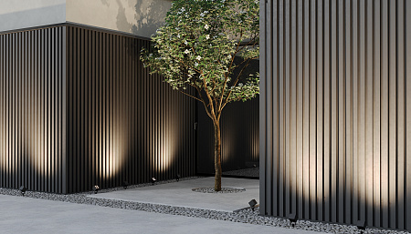 Уличный грунтовый светодиодный светильник Maytoni Ares O309FL-L8B3K