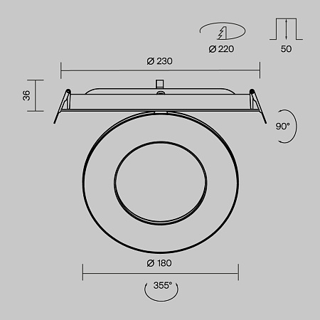 Светильник встраиваемый Maytoni Vector DL102-12W4K-B Светильник встраиваемый Maytoni Vector DL102-12W4K-B