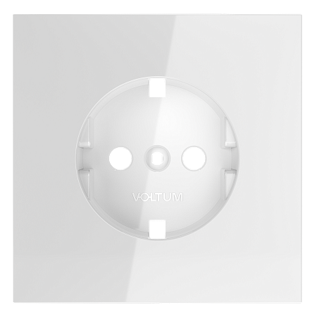 Накладка для розетки с заземлением Voltum S70 (белый глянцевый) VLS000601