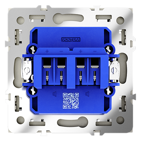 Розетка акустическая встраиваемая VOLTUM S70 4-местная, (сталь) VLS060305