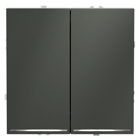 Выключатель встраиваемый VOLTUM S70 двухклавишный с подсветкой (титан) VLS020206