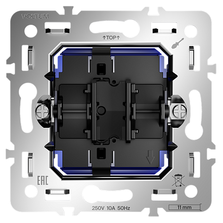 Механизм выключателя с самовозвратом одноклавишного 10А Voltum S70 VLS0106M