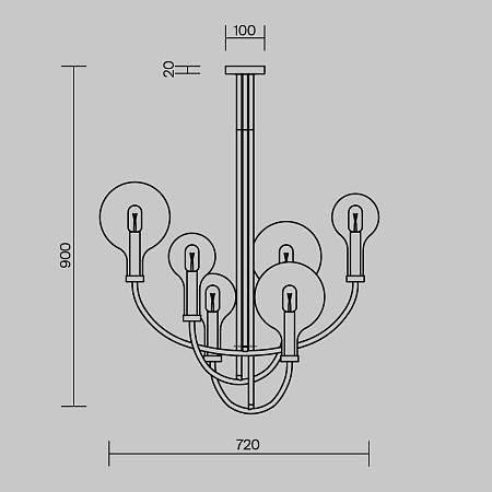 Люстра на штанге Maytoni Status MOD333PL-06BS