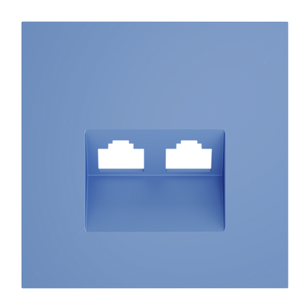 Накладка для розетки компьютерной двойной RJ45+RJ45 кат.6 Voltum S70 (деним) VLS001415