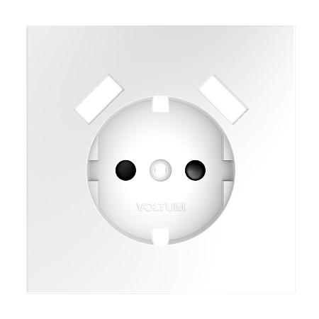 Накладка для розетки с заземлением и защитными шторками, с USB A+A Voltum S70 (белый матовый) VLS000902 Накладка для розетки с заземлением и защитными шторками, с USB A+A Voltum S70 (белый матовый) VLS000902