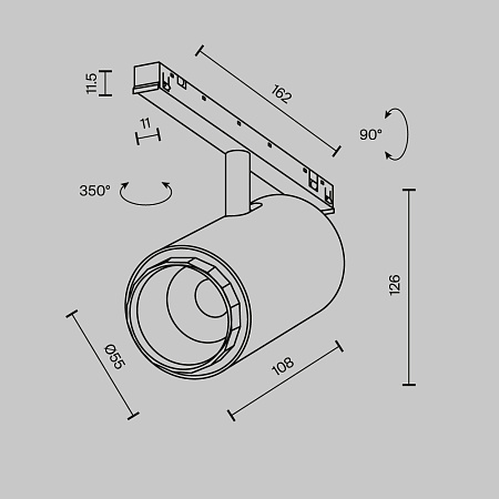 Трековый магнитный светодиодный светильник Maytoni Exility X Focus Zoom TR244-4-12WTW-DSZ-B
