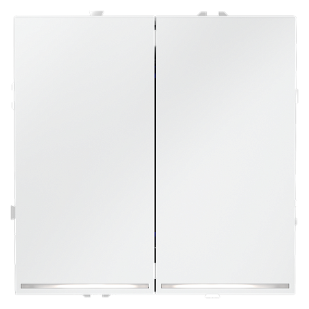 Выключатель встраиваемый VOLTUM S70 двухклавишный с подсветкой (белый матовый) VLS020202