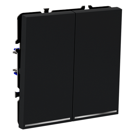 Выключатель встраиваемый VOLTUM S70 двухклавишный с подсветкой (графит) VLS020207 Выключатель встраиваемый VOLTUM S70 двухклавишный с подсветкой (графит) VLS020207