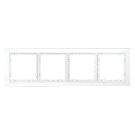 Рамка стеклянная VOLTUM S70 на 4 поста, (белый,матовый,стекло) VLS110402