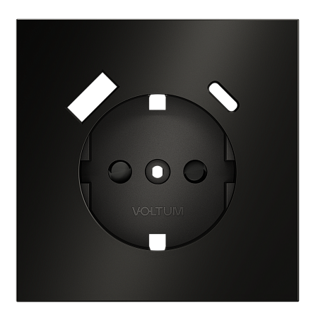 Накладка для розетки с заземлением и защитными шторками, с USB A+C Voltum S70 METAL (антрацит) VLSM001012