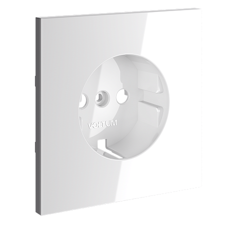 Накладка для розетки с заземлением Voltum S70 (белый глянцевый) VLS000601