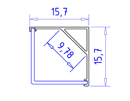 Профиль угловой квадратный для ленты ILLUMINATION GP2150AL