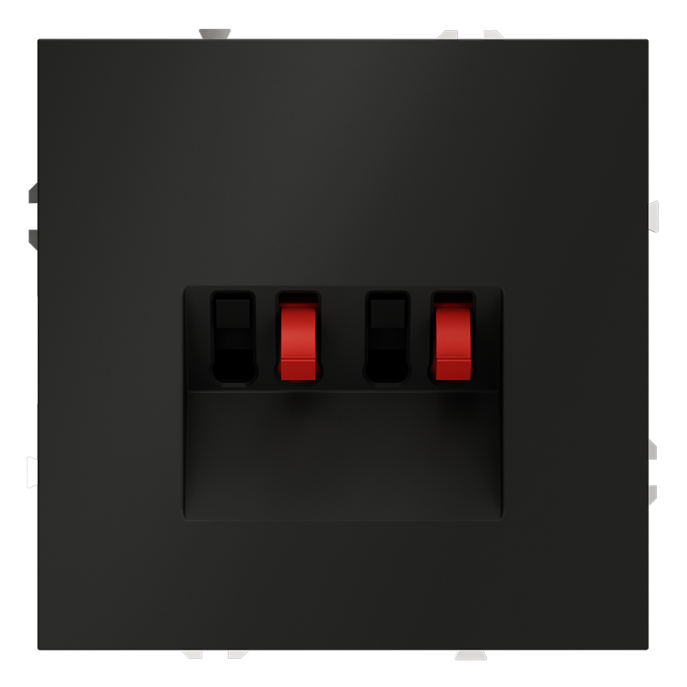 Розетка акустическая встраиваемая VOLTUM S70 4-местная, (черный матовый) VLS060308