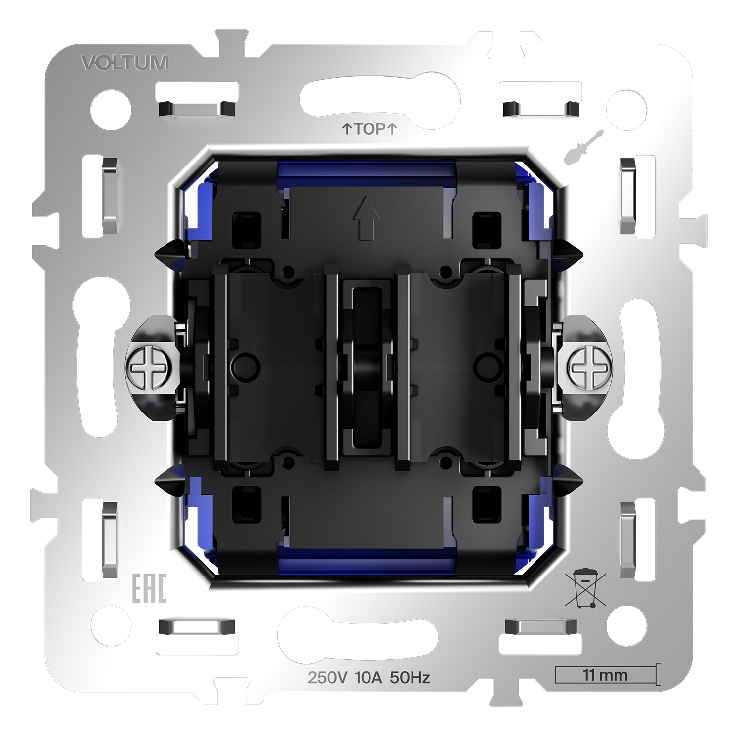 Механизм выключателя с самовозвратом двухклавишного 10А Voltum S70 VLS0206M