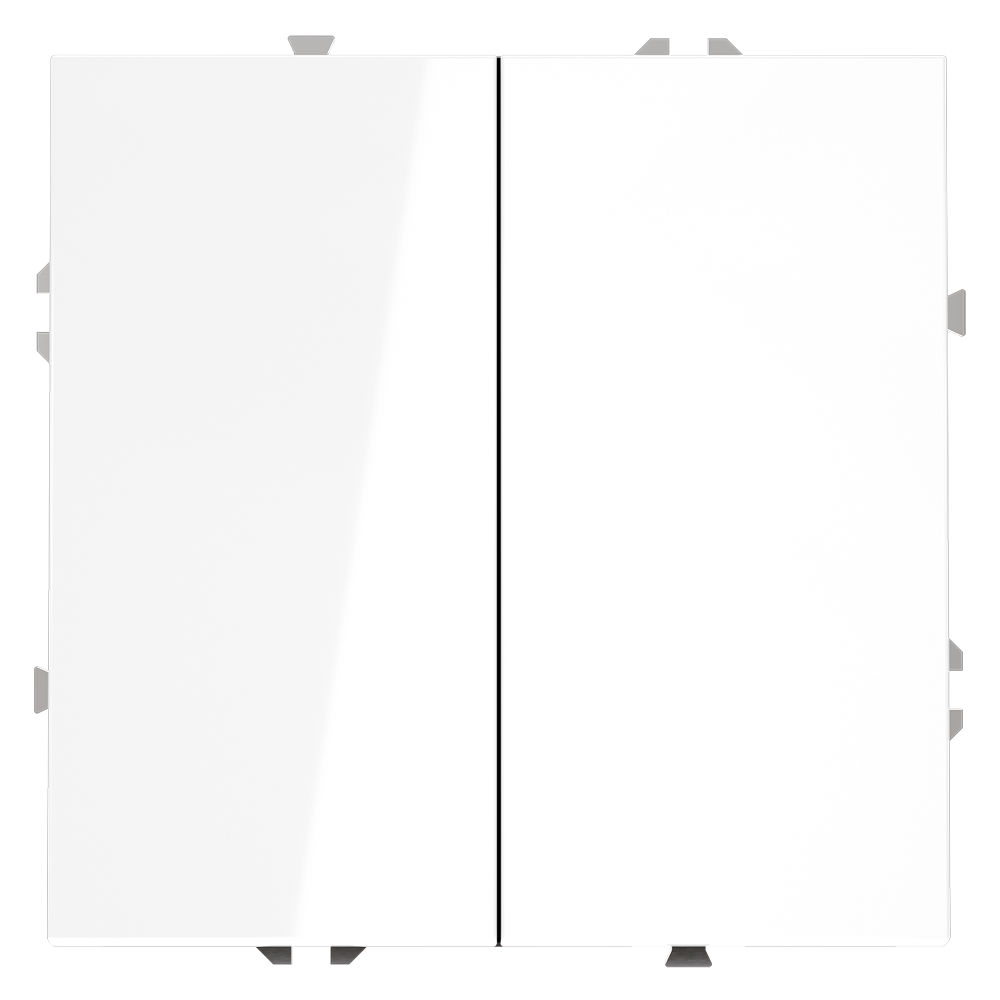 Выключатель с самовозвратом встраиваемый VOLTUM S70 двухклавишный (белый глянцевый) VLS020601