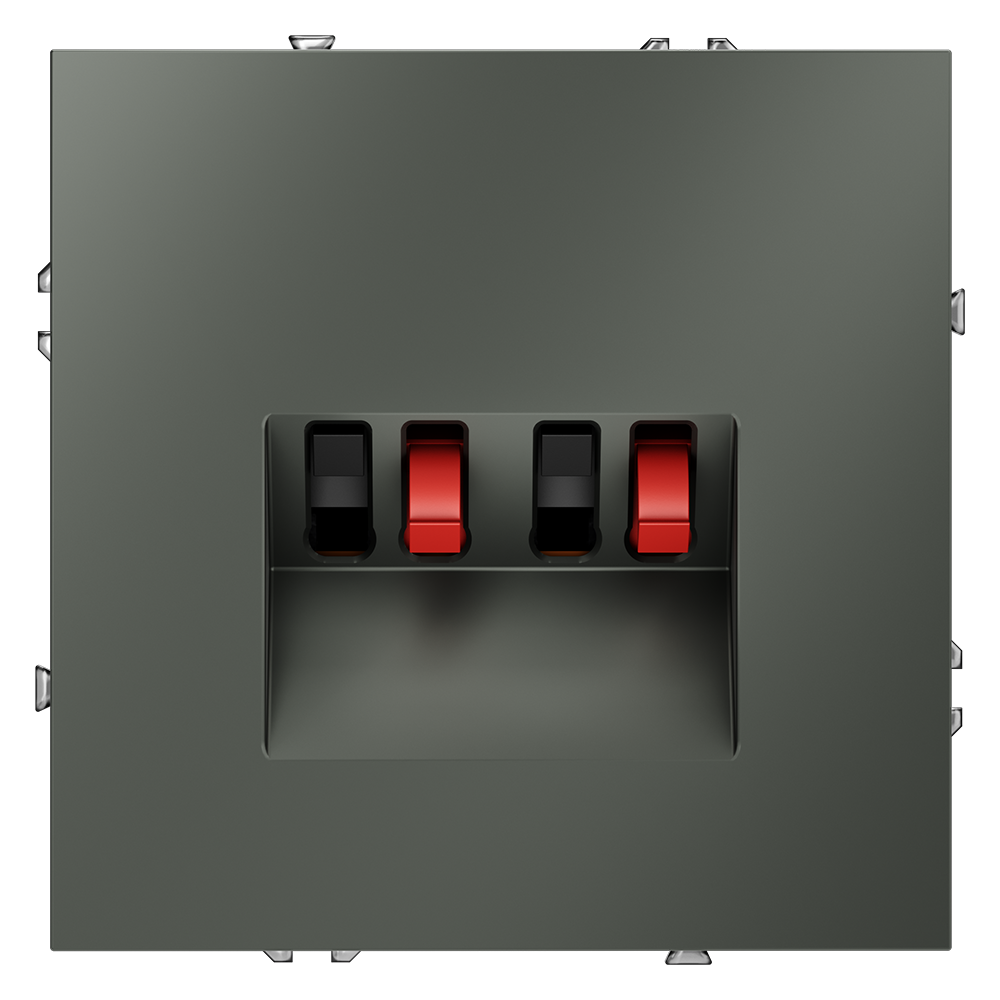 Розетка акустическая встраиваемая VOLTUM S70 4-местная, (титан) VLS060306