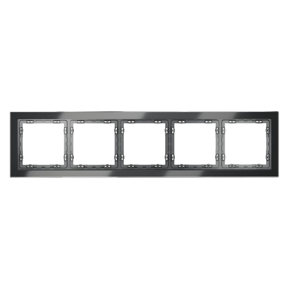 Рамка стеклянная VOLTUM S70 на 5 постов, (графит, стекло) VLS110507