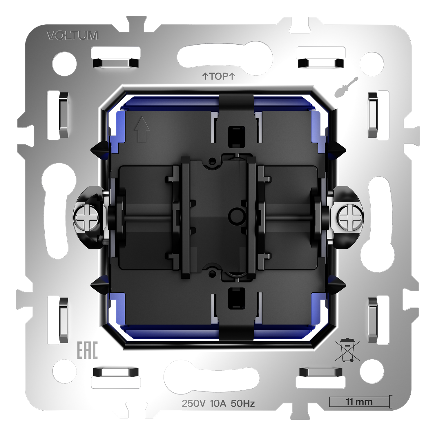 Механизм выключателя одноклавишного 10А Voltum S70 VLS0101M