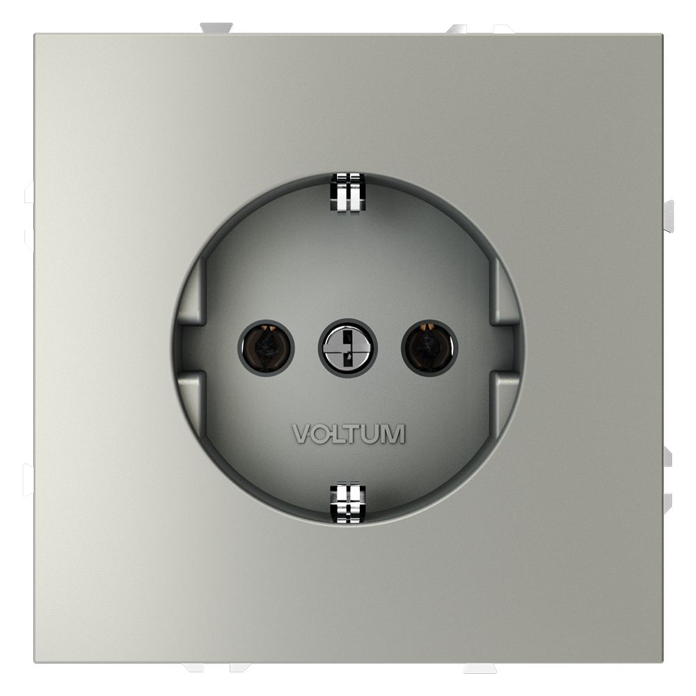 Розетка встраиваемая VOLTUM S70 с заземлением (сталь) VLS040105