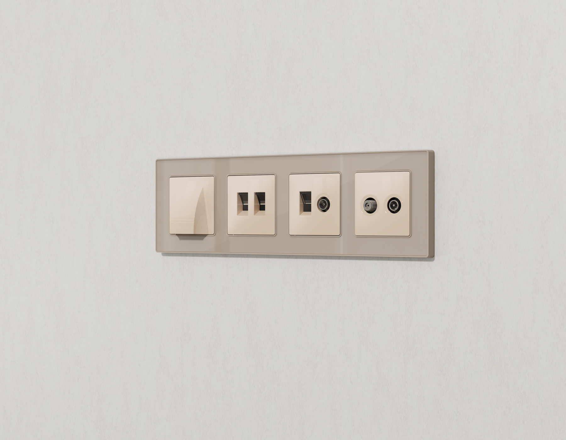 Комплект механизма компьютерной двойной розетки RJ-45 (8P8C) CAT6 с автоматической защитной шторкой MA MA312110