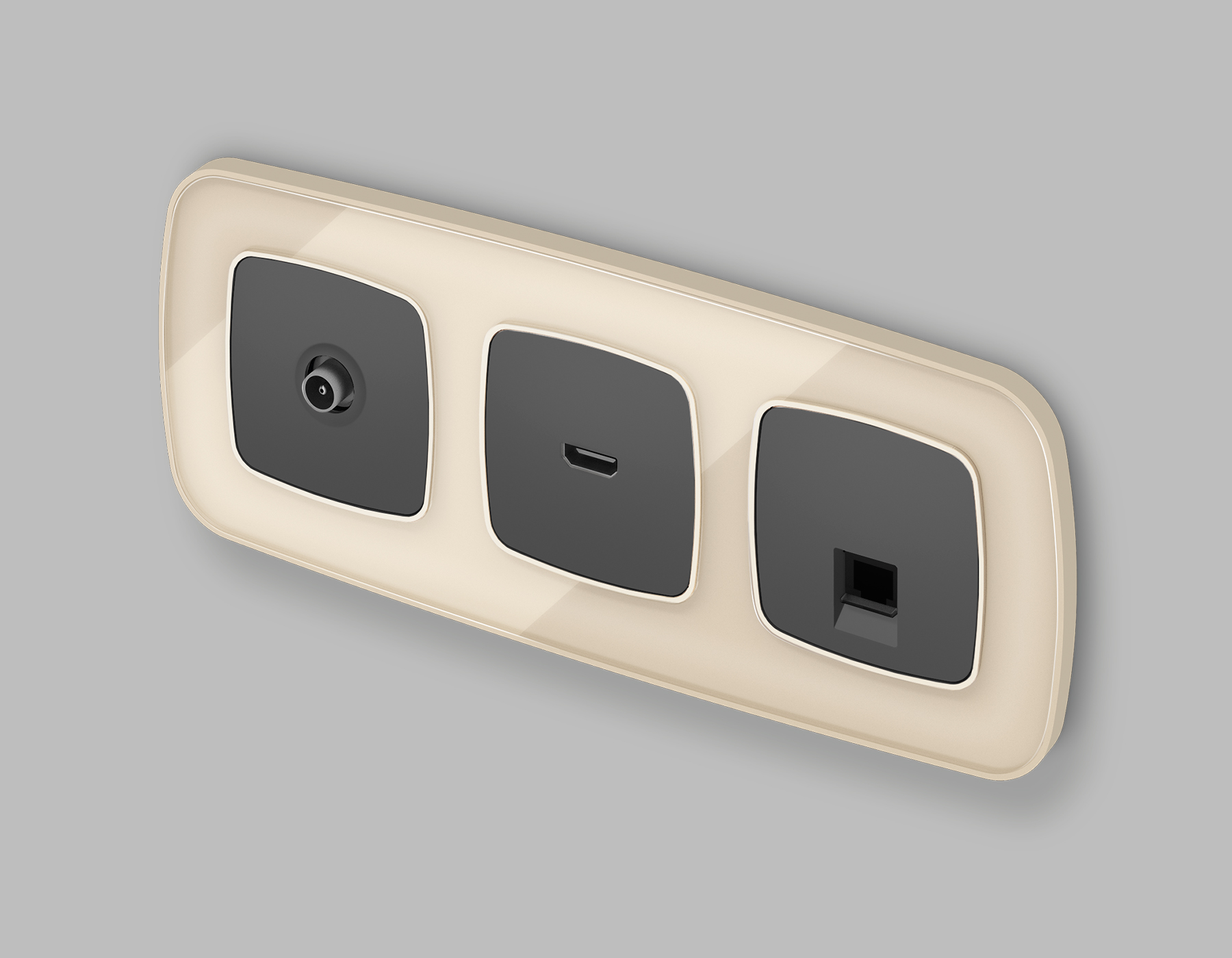 Комплект механизма компьютерной розетки RJ-45 (8P8C) CAT6A экранированной с защитной шторкой Omega MO912005