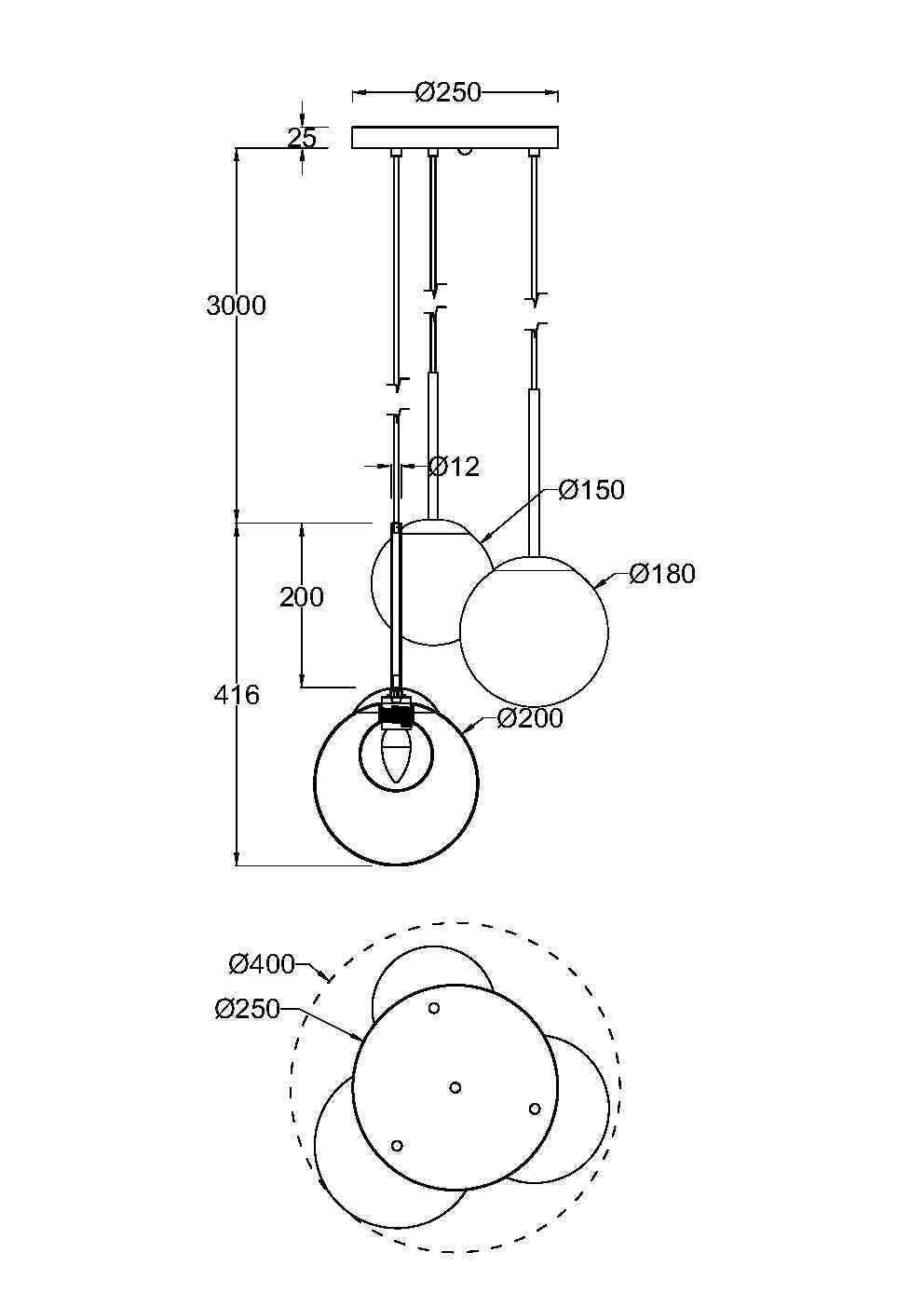 Люстра подвесная Maytoni Basic form MOD521PL-03G