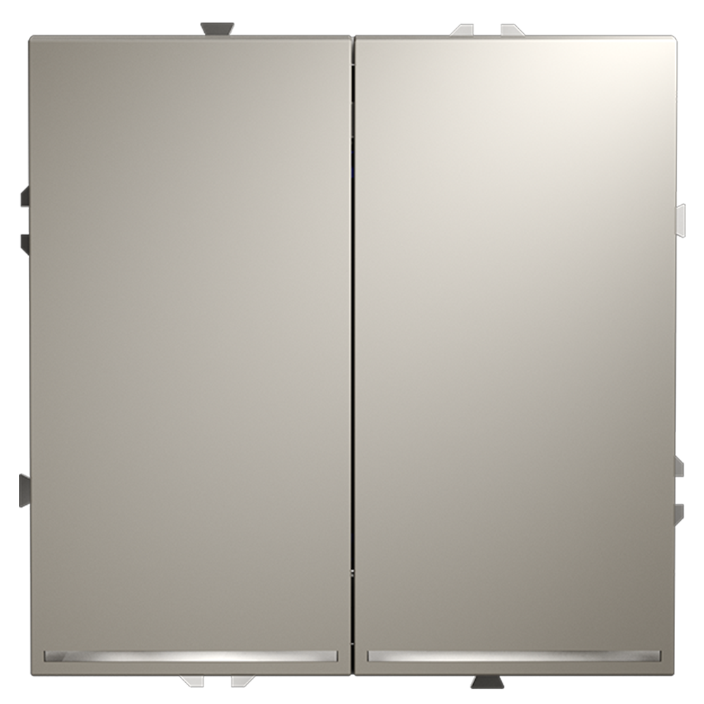 Проходной переключатель встраиваемый VOLTUM S70 двухклавишный с подсветкой (кашемир) VLS020403