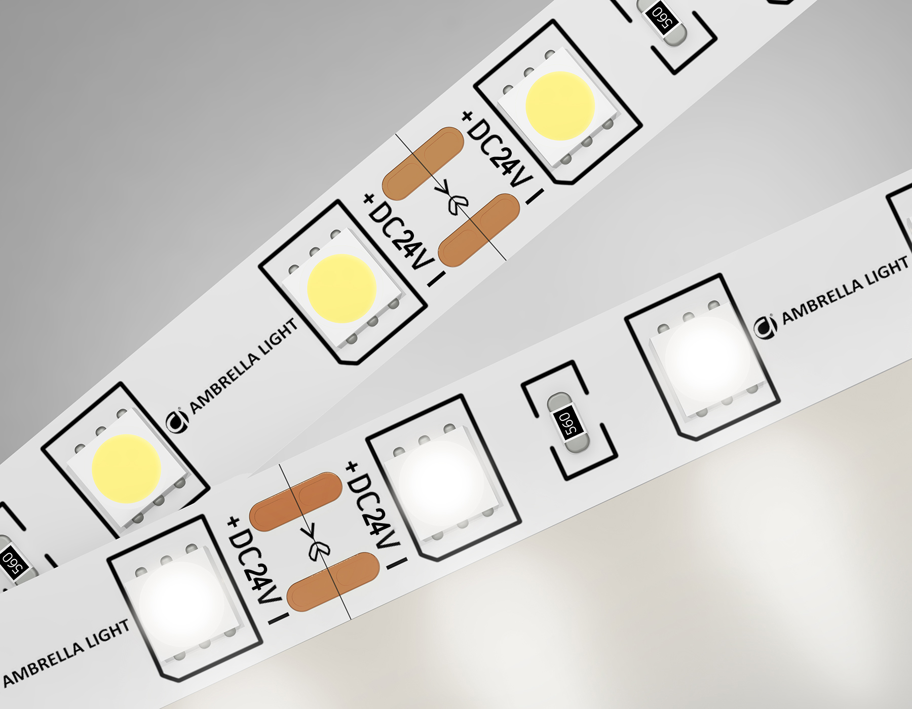 Светодиодная лента 14.4Вт/м 24V IP20 3000K Ambrella light ILLUMINATION GS4002