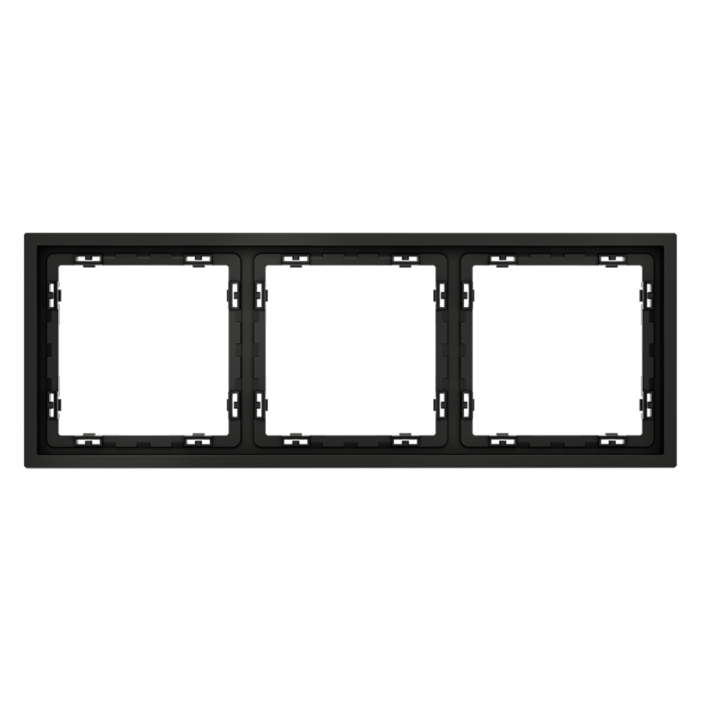 Рамка пластиковая VOLTUM S70 на 3 поста, (черный матовый) VLS100308