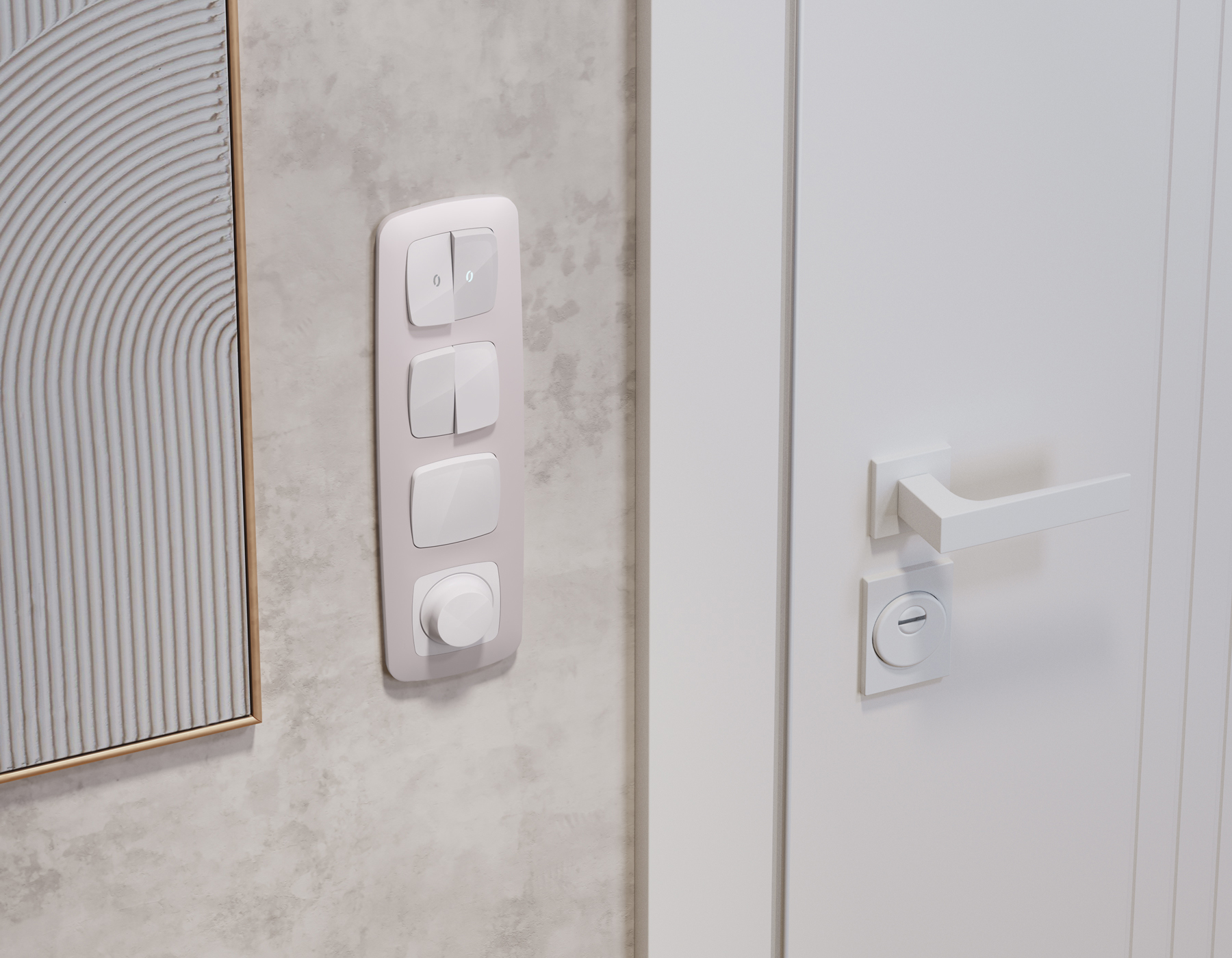 Комплект механизма 2-клавишного перекрестного выключателя 10A Omega MO103030