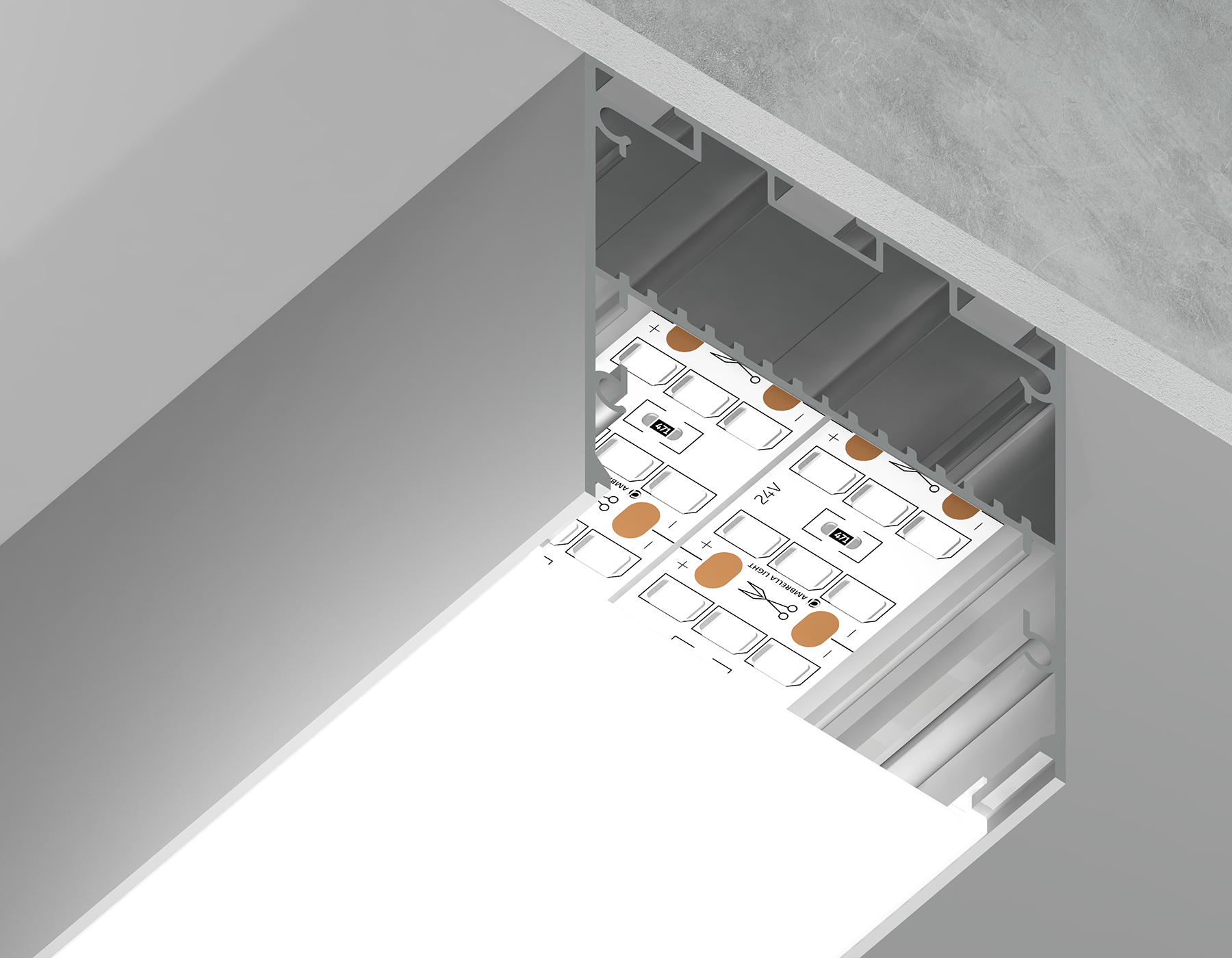 Профиль для ленты до 41мм 50*50мм ILLUMINATION GP3100AL