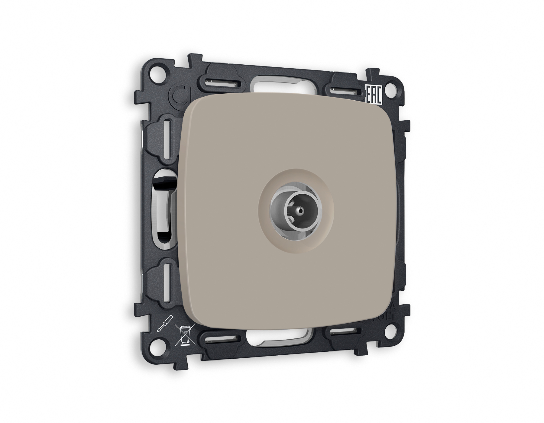 Комплект механизма TV розетки проходной Ambrella Volt OMEGA MO373030