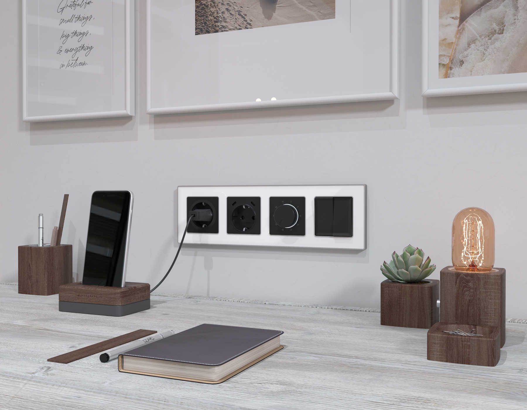 Комплект механизма электрической розетки 2USB С+C 20W (быстрая зарядка) с/з на винтовых зажимах 16A-250V Ambrella Volt Alfa MA810510