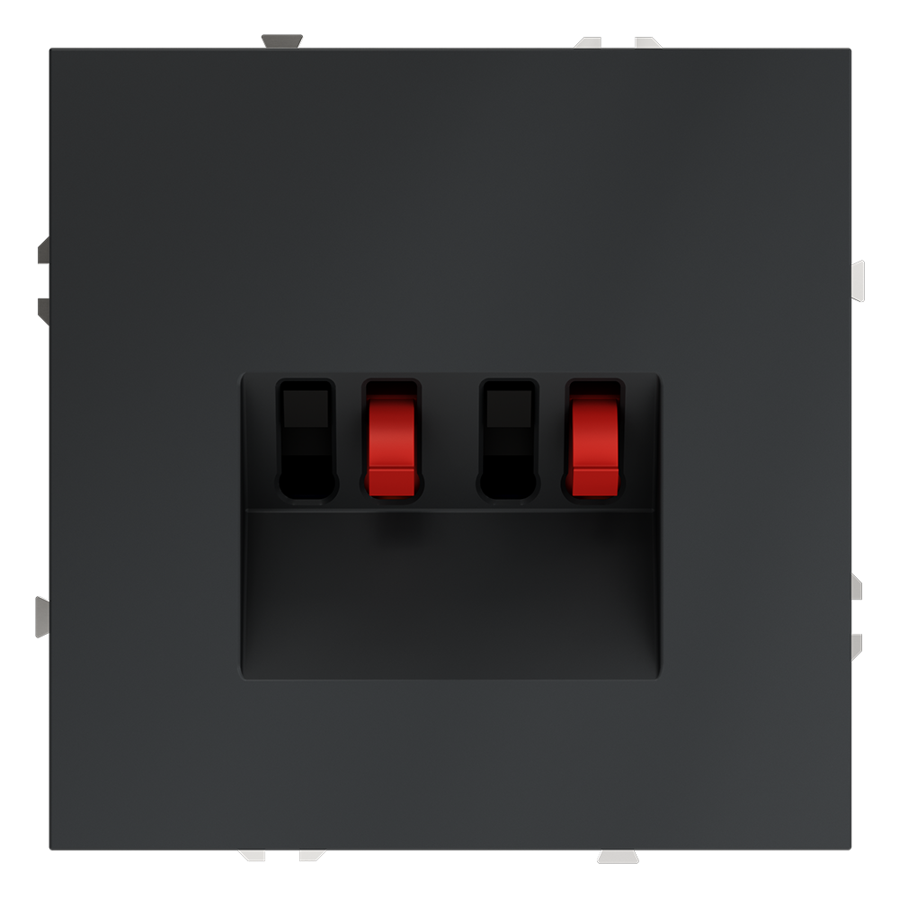 Розетка акустическая встраиваемая VOLTUM S70 4-местная, (графит) VLS060307